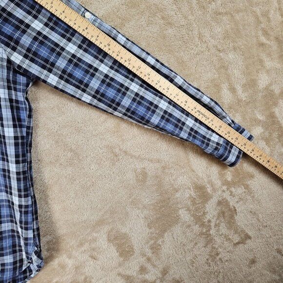 Brooks Brothers Button-Down Shirt Mens Sz L Blue Check Plaid Oxford Long Sleeve - Picture 7 of 10